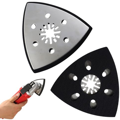 2 Stück Schleifplatte Dreieck 93 mm Multitool Schleifplatte Dreieckschleifer Zubehör Schleifen und Polieren für Holz Hartplastik Metall Entrosten