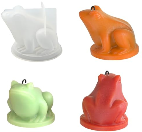 UR URLIFEHALL 1 Pc 3D Resin Frog Moulds Silicone Animal Candle Moulds for Crafts Candles Soap Chocolate Ornament Home Garden Decorative