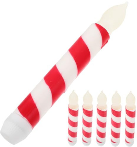 Operitacx 6pezzi Candele Coniche Senza Fiamma Batteria Candele Led Finte Coniche Batteria Per Feste Natalizie Da