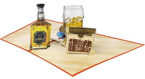 Xgvzs 1 st whisky pop up-kort 3D pop up-kort fars dag pop up-kort öltema födelsedag för honom pappa make