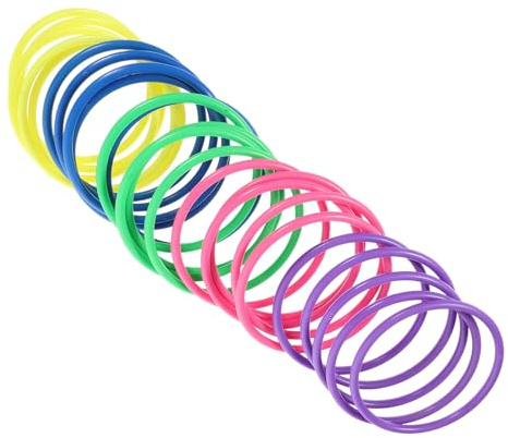 Healvian Lot de 24 Anneaux en Plastique Solide 10 Cm pour Jeu de Lancer Interactif Garçon et Filles, Éducatif Familial pour Activités de Plein Air, Coordination Œil-Main et Jeux de Fête