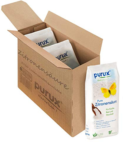 Purux Zitronensäure Pulver 2550g, Lebensmittelqualität, gentechnikfrei