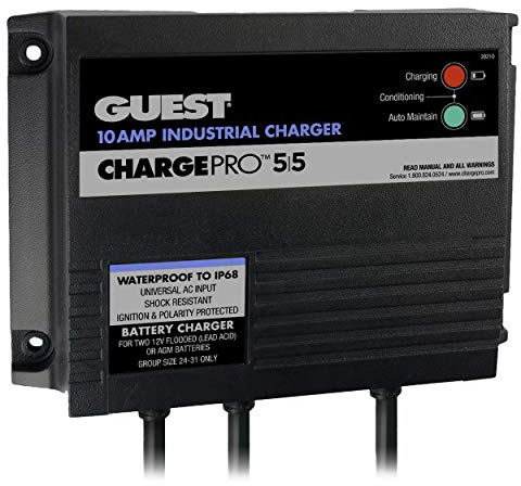 Marinco 28210 ChargePro 10A 2 Bank 12V/24V Waterproof Battery Charger