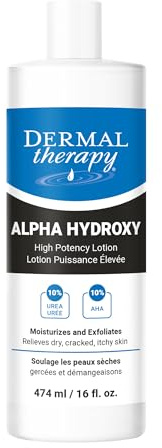 Dermal Therapy Alpha Hydroxy High Potency Lotion - Moisturising and Exfoliating Treatment for Scaly, Flaky, Dry Skin | 10% Urea and 10% Lactic Acid | 16 fl. oz
