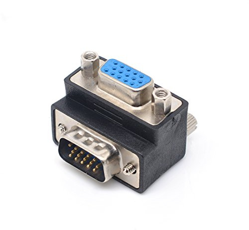 Oiyagai Adattatore VGA DB15 90 Gradi – Connettore Angolato Femmina a Maschio per Monitor PC Laptop Proiettore