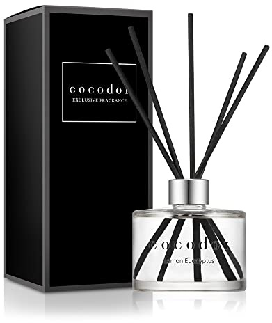 [COCODOR/Lemon Eucalyptus] Signature Reed diffusers Oil with a Set of 5 Fiber Sticks, 200ml, Best for Home, Kitchen, Bathroom. A Wide Variety of scents for Aromatherapy, Good for Gifts.