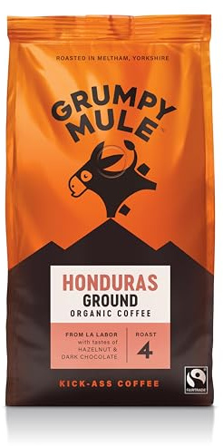 Grumpy Mule Honduras La Labor Organic (Ground Coffee) with notes of Hazelnut and Dark Chocolate 200g