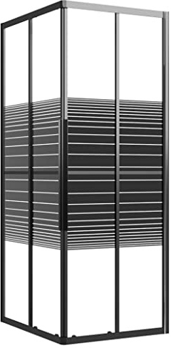 VidaXL Duschkabin ränder ESG 90x70x180 cm svart