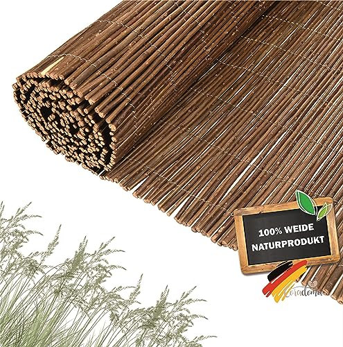 Coradoma Weidenmatte Sichtschutz in 12 Größen | 160x500 cm | Sichtschutzmatte aus Weide für Balkon, Garten und Terrasse | natürlicher Zaun Sichtschutz Balkonsichtschutz Lärmschutz Windschutz