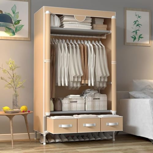 Anmas Power Armadio portatile in tela con cassetti e mensole, 90 x 45 x 170 cm, armadio per camera da letto, armadio, soluzione per riporre vestiti, 7029F