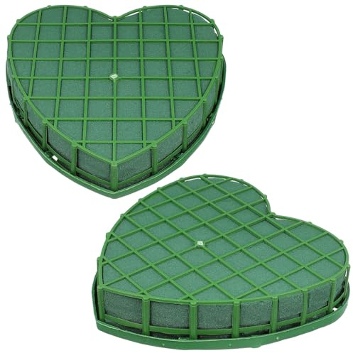 2pcs Floral Foam Block Floral Mud Green Wet Dry Foam with Suction Cup Tray Plant Foam for Fresh Arrangement Wedding Valentines Day Decorations