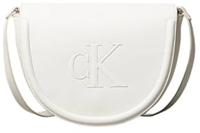 Calvin Klein Bold CK Saddle Crossbody Lv04F3221G, Crossover Donna, Khaki (Lily White), One Size