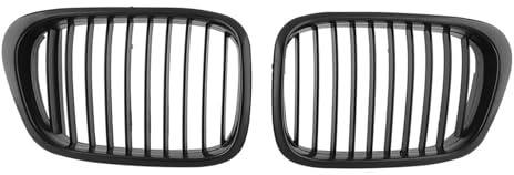 Frontal Grille para BMW E39 525 528 530 535 para M5 1997 1998 1999 2000 2001 2002 2003 Parrilla Delantera Central Negra Mate para Capó Tipo Riñón Ancha Rejilla De Radiador(Matte Black)
