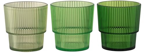 Set 12 Bicchiere acqua 300 ml verde, in plastica PS, Shades of Green, Unico