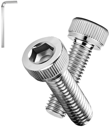 THFJWJ Tornillos cilíndricos hexagonales, 50 unidades, M5 × 14 mm | A2 V2A 304 Acero inoxidable DIN912, con llave, cabeza cilíndrica, líneas verticales, para la reparación de muebles