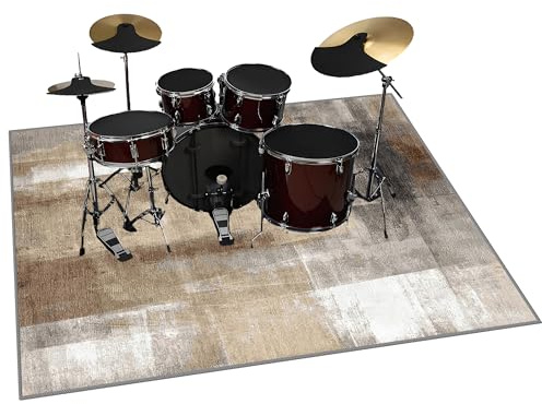 ZAJENKUB Alfombras Bateria Insonorizada Alfombra Bateria Electronica Antideslizante Antivibracion Alfombrilla de Tambor para Baterías Acústico Caja Bombo y Instrumentos Musicales 140 x 100 cm