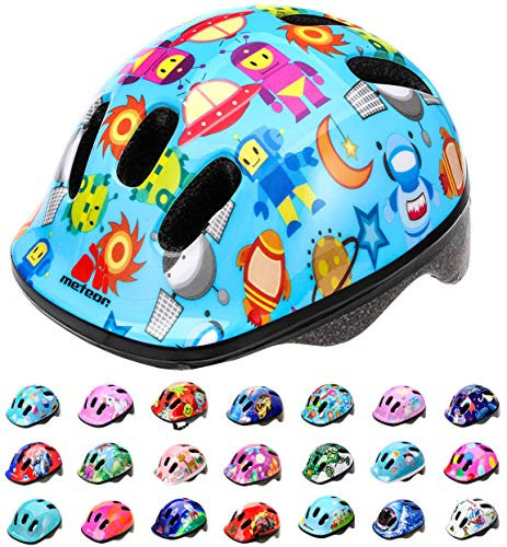 meteor Kinder fahrradhelm ab 1 Jahr – sicherer & stoßdämpfender Kinderhelm mit verstellbarem Headlock - waschbarem Fahrrad Helm Innenfutter – optimaler Schutz & leichtes Design für Baby-Abenteurer