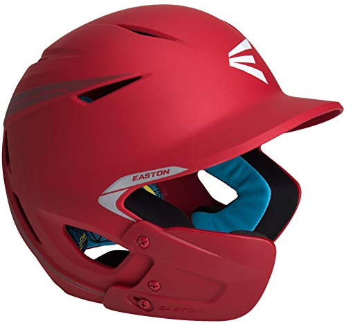 EASTON PRO X Baseball Batting Helmet w / JAW GUARD, Junior, Left-Handed Batter, Matte Red