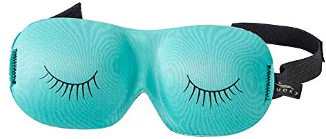 Bucky Ultralight Comfortable Contoured Travel and Sleep Eye Mask, Aqua Eyelash, One Size