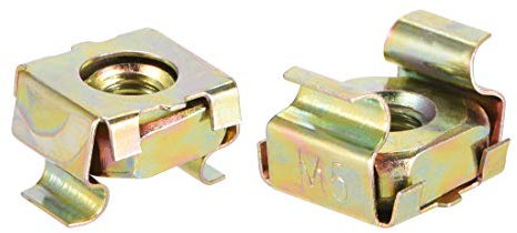 sourcing map M5 Cage Nuts for Server Rack Cabinet, Carbon Steel Yellow Zinc Plated, Pack of 20
