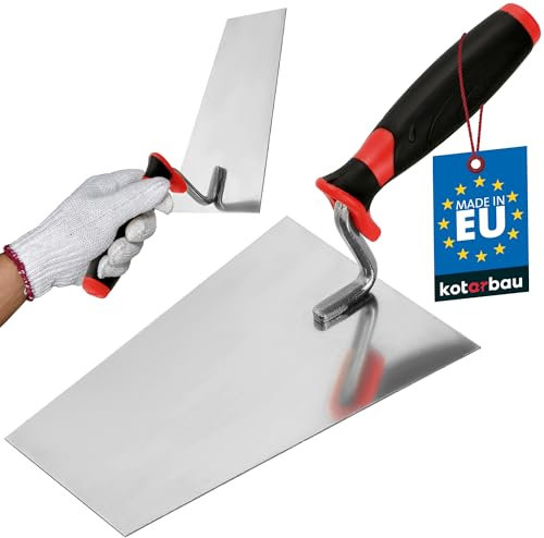 KOTARBAU® Truelle trapézoïdale professionnelle en acier inoxydable souple 180 mm