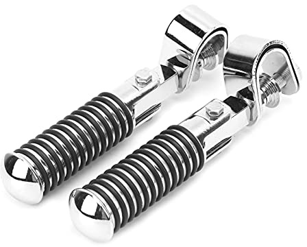 Estribos para Moto, Akozon 1 Par Soporte para Reposapiés de Abrazadera de Pedal de Motocicleta Partes de Motocicleta para Protector de Barra de Choque de Motor de 1 Pulg.(Color Acero Inoxidable)