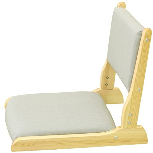 Klappbarer Tatami-stuhl mit Rückenlehne, Meditations-bodenstuhl Tragbarer Japanischer Beinloser Stuhl Holz Faules Sofa, Erkerfenster Balkon Wohnzimmerstuhl Bodensitz(52x43x45cm(20x17x18inch), Grey)