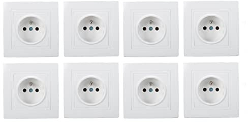 Presa a Muro, 8 Pezzi 16A 220V Presa Standard Francese Presa a Muro Presa Elettrica Spine Elettriche Presa a Muro per Home Office Hotel
