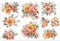 OLYCRAFT 3 pz/Set Trasferimenti Floreali con Peonie 15x30cm strofinare sui per Artigianato e mobili mazzi di Fiori Adesivi trasferimento Decorazione Vintage Floreali per mobili in Legno Scrapbooking