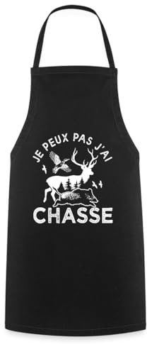 Spreadshirt J'Peux Pas J'Ai Chasse Tablier Cuisine, taille unique, noir