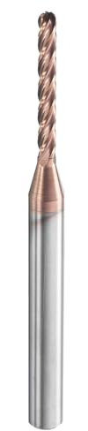 sourcing map Ball Nose End Mill 4 Flute 1/8 Diameter 1/4 Shank Tungsten Carbide Uncoated Spiral CNC Router Bits 1 Cutting Length Single End Ball for Carving Engraving Grinding