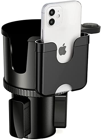 HoneTeek - Expanseur de porte-gobelet réglable pour voiture avec support de téléphone, porte-gobelet de voiture pour Yeti, bouteille hydraulique avec base extensible, insert de porte-gobelet pour
