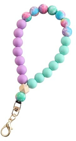 AzureRay Colgante para Movil, Pulsera Ajustable con Perlas y Llavero, Cadena & Correa de Mano Universal, Accesorios para Todos Teléfonos