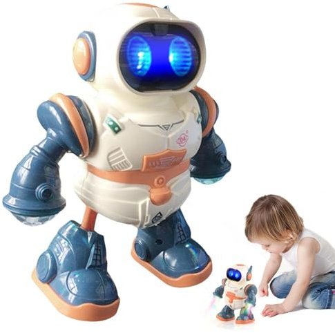 Genérico Robot eléctrico girador de 360 ​​°-Juguete de Baile LED con música, compañero de Escritorio niños y Adultos, cumpleaños, Entretenimiento de Oficina y Juego Creativo