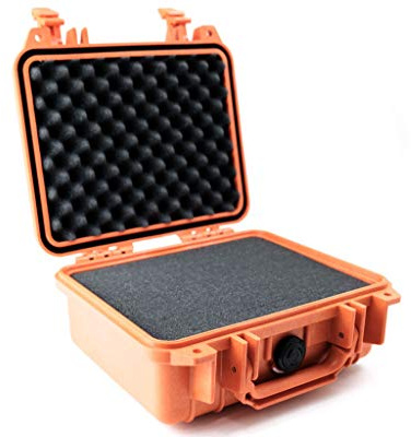 PELI 1200 Koffer zum Schutz Empfindlicher Ausrüsung, IP67 Wasser- und Staubdicht, 4L Volumen, Mit Schaumstoffeinlage (Anpassbar), Orange
