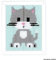 VERVACO Kit Ricamo Principianti Educativo attività Creative Gattino Grigio Canovaccio per Mezzo Punto ca. 12,5 x 16 cm Set Fai da Te Passatempi Creativi Beginner Long Stitch Embroidery
