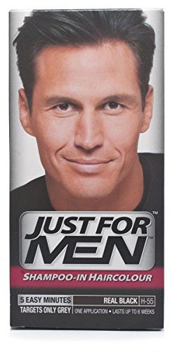 6 x Just For Men Shampoo-in Haircolour Natural Real Black H-55
