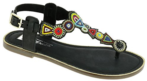 TOM TAILOR Damen Dianette Sandalette Zehentrenner Perlen Mosaik 4899501 Gr.37-42 EUR 39