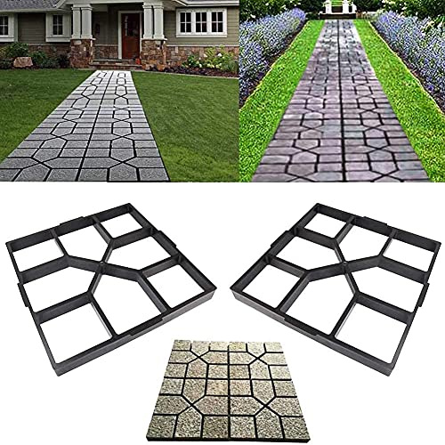 GOTOTOP Plantilla de pavimento de molde de hormigón para jardín y terraza, molde de plástico para losas de acera, 40x40x4cm, gris