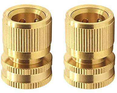 SyiXute 2 Pièce Connecteur Rapide à Filetage Femelle pour Tuyau d'arrosage 3/4 Pouce avec Rondelles pour Tuyau Extensible, Accessoires D'irrigation de Jardin,2pcs