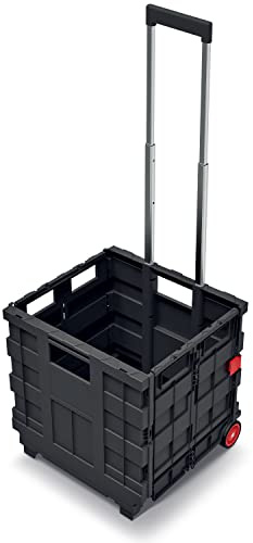 Kistenberg Cart 1 KCT4040 Werkzeugkoffer Zusammenklappbarer Transportwagen auf Rädern Teleskopischer Aluminiumgriff
