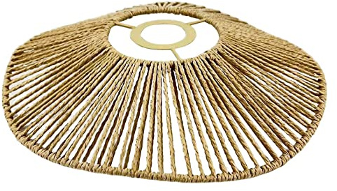 Sharplace Abat-Jour en Corde Tissée à la Main, Abat-Jour de Plafond Rustique Décors 30CM, Abat-Jour Suspendu pour E27 Lampe de Table Lampe Suspendue, Jaune