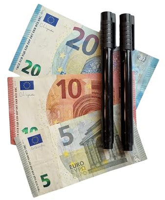 Fortoo 2 Stück Falschgeld-Euro-Banknotenstift Kulischreiber für Geldscheine / Geldscheine / Falschgeld-Erkennung