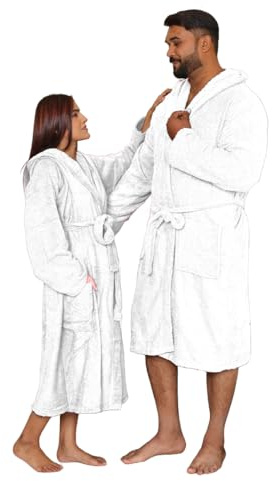 Dolce Vari 100% Egyptian Cotton Bathrobe Extra Absorbent 650 GSM Soft Terry Toweling Luxury Dressing Gown With Big Pockets & Belt Soft Bathrobe
