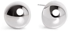 SINGULARU - Pendientes Buttons. Acero Inoxidable. Cierre Tuerca a Presión. Joyas para Mujer