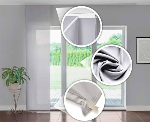 Deco Italia Tenda a pannello scorrevole Grigio Chiaro tinta unita | Pannello da L 60 x H 265 cm, Semi-filtrante