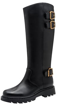 Tamaris Bottes longues plates pour femme 1-25623-45, Noir, 40 EU