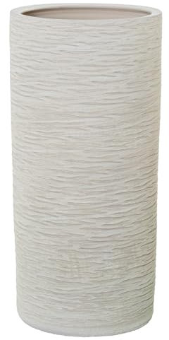 DRW Paraguero Redondo de Ceramica en Blanco Mate 24x24x48 cm