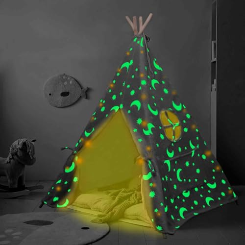 ZAIXIA Tipi Tienda De Campaña Para Niños, Tipi Portátil, Tienda Infantil Para Interior Y Exterior, Cielo Estrellado