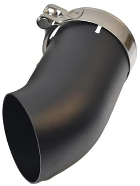 DQRG Terminale di Scarico 1 Pezzo Auto Nero Opaco Scarico 3 Pollici Silenziatore Punta Argento 45 Gradi Piegatura 76 Mm Tubo Finale Tubo di Scarico Auto(Nero)